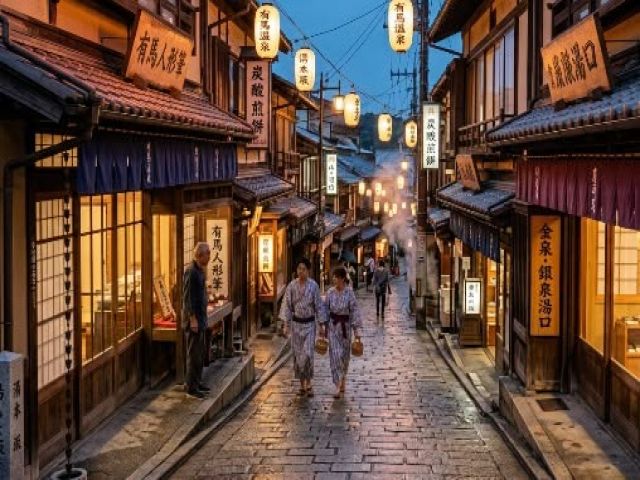 温泉街は風情があります♪