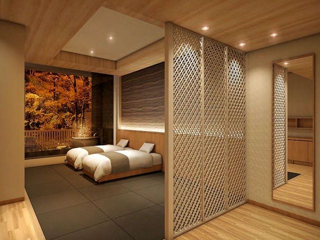 客室は岩手花巻の四季が織りなす繊細な彩りを感じられます。