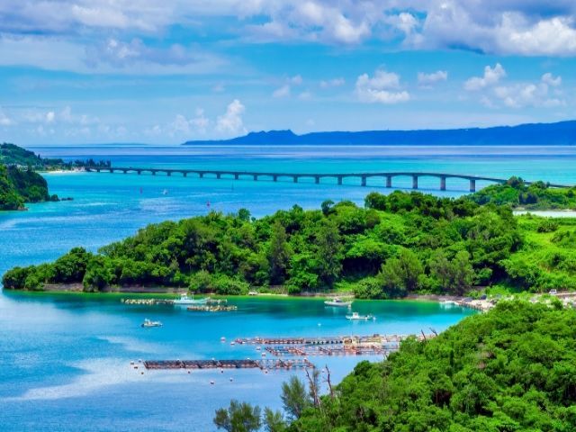 近隣の観光地：古宇利島（写真は古宇利大橋）