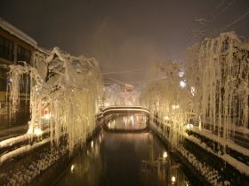 城崎温泉の冬（雪景色）