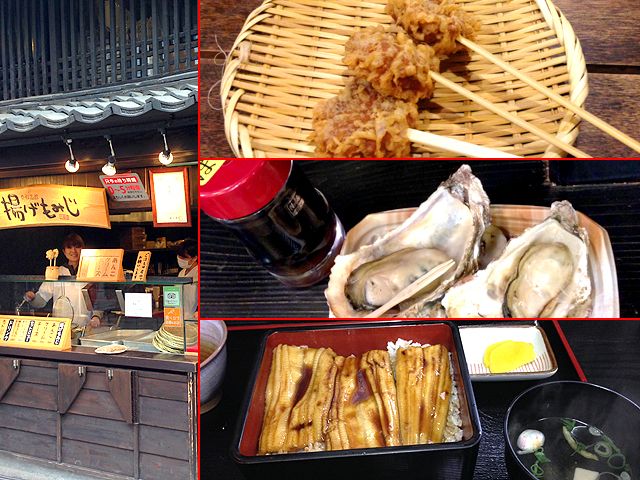 宮島名物の「あなごめし」、その他「焼きカキ」や「もみじまんじゅう」も人気です。