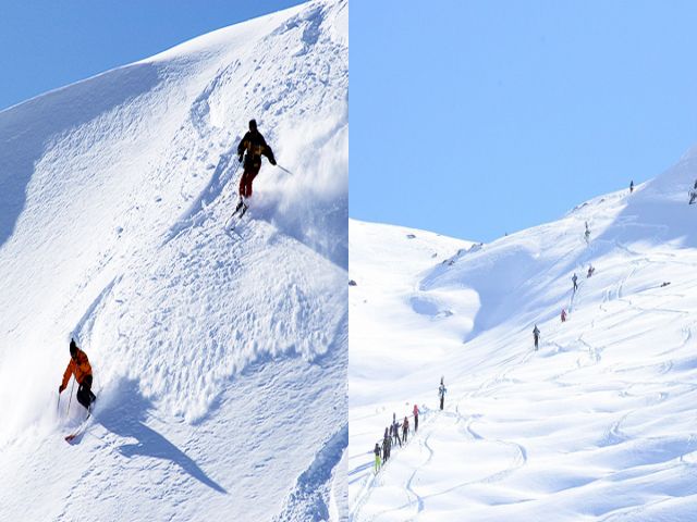 ～バックカントリーも楽しめる～
５月まで深い雪で覆われる立山はバックカントリーの聖地