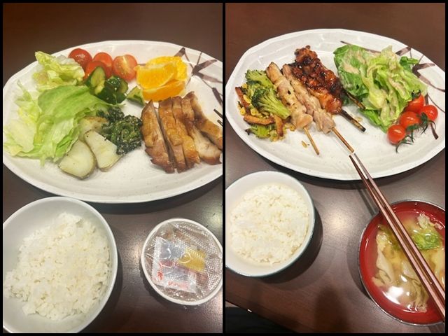 美味しいお食事です！従業員の方とみんなで一緒に食べます！