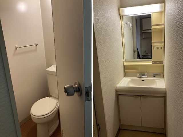 《寮の様子》
お手洗いと洗面所は別々！部屋には暖房とストーブもついています！