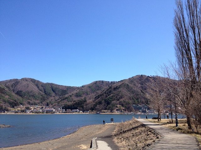 目の前が河口湖！