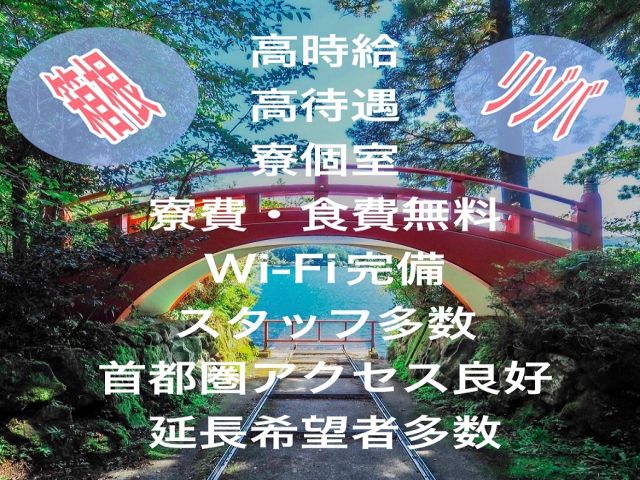 関東屈指の箱根温泉のお仕事
大人気のエリアなので迷ったら一度担当のお話を聞きましょう！
