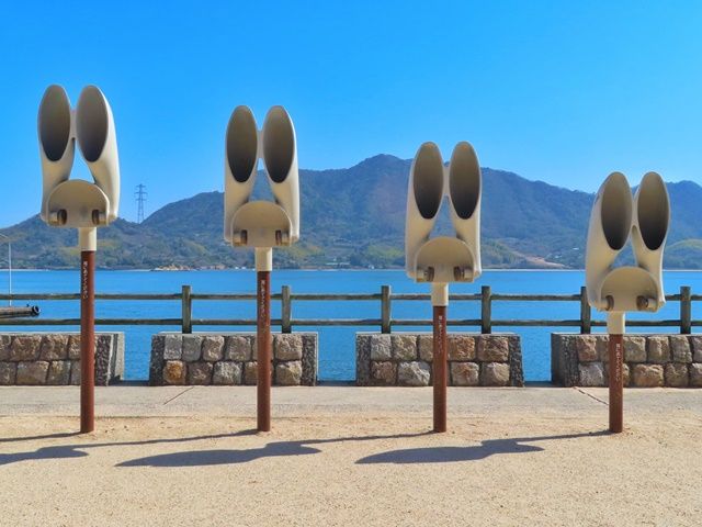 かわいいウサギの耳がお出迎え。