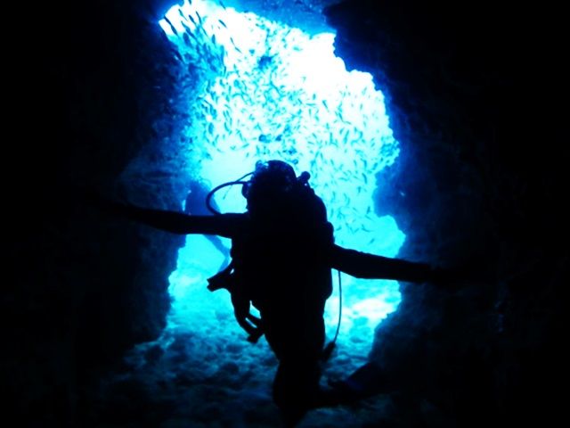 恩納村で最も有名なダイビングポイント「青の洞窟」！
初心者でも体験できるので、ぜひ♪