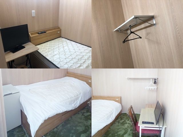 ドミトリータイプのお部屋にはベッド・冷蔵庫付♪