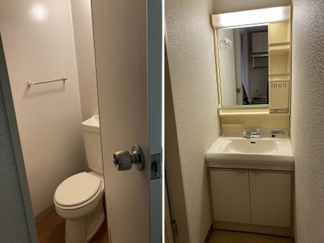寮②部屋内にトイレ・洗面台があります！
