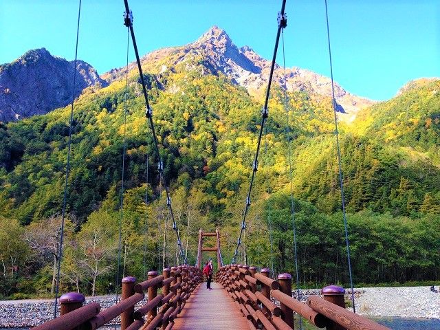 上高地のシンボルともいえる河童橋☆ 
絶好のビューポイントです!!