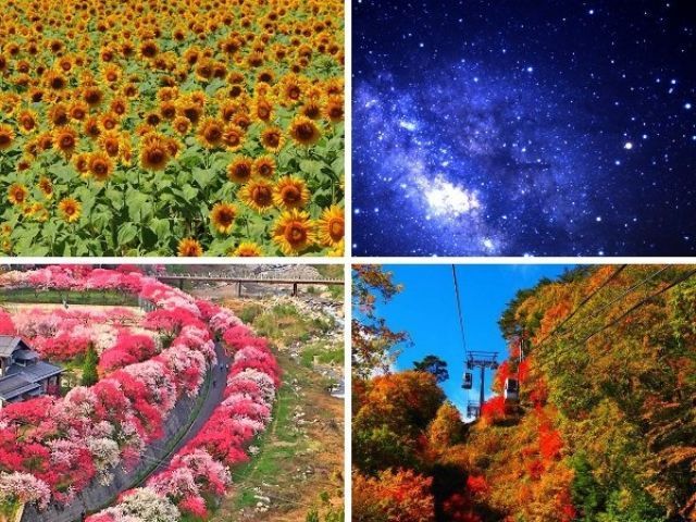 日本一の星空を望む事が出来る昼神温泉♪
春は花桃、秋は紅葉と四季折々の自然を楽しめます！