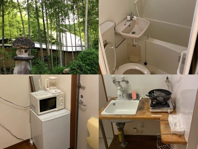 旅館から寮までは歩いて3分ほど。Wi-Fiも完備しています。