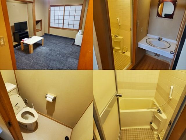 【左上】室内【右上】洗面所
【左下】トイレ【右下】風呂