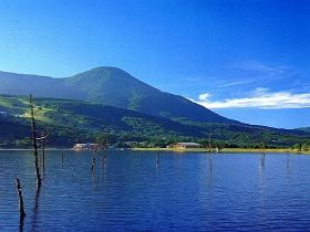 目の前には女神湖が!!
畔では読書しながら寝ている人も（笑）