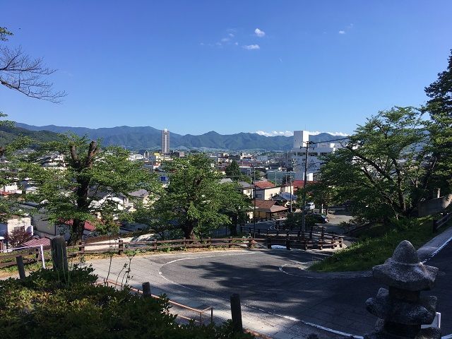 上山城からの景色は最高ですね！