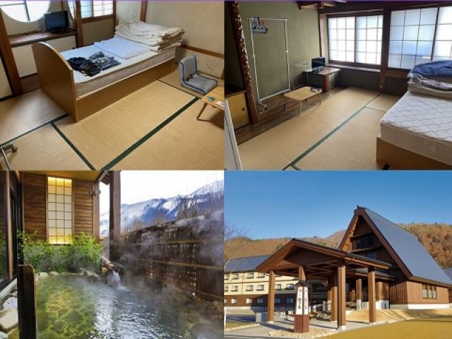 寮は元民宿を利用しています◇
ホテルの温泉も利用できるのが嬉しい!!