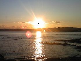 宿から見える夕陽はまさに絶景♪