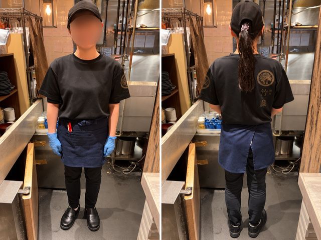 制服のイメージです。ラフなみだしなみでもOK！靴は￥3,000で現地購入です。