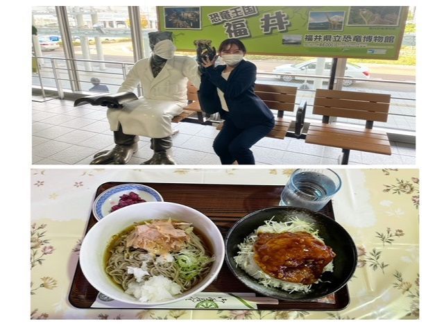 福井の名物！恐竜と駅で沢山遭遇しますよ♪
ソースカツ丼も一度は食べてみたいですね！！