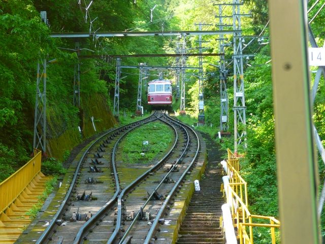 のんびりケーブルカーで登っていくので、景色は最高です♪♪