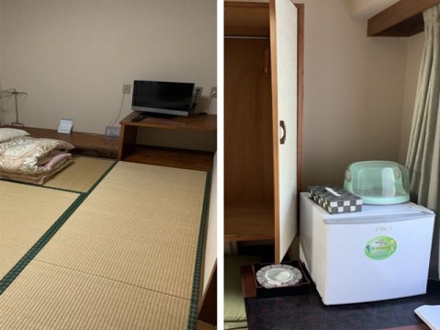 寮は客室!!部屋内にユニットバス付のお風呂もあります♪友人同士の方は同室も可能!!