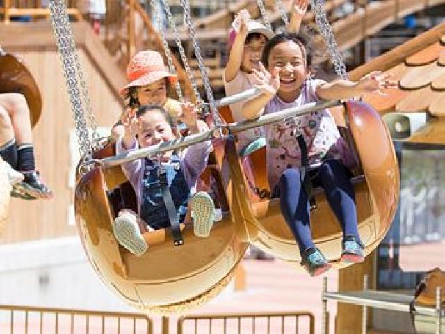 空中ブランコ☆白樺湖の涼やかな風が気持ち良い～！
