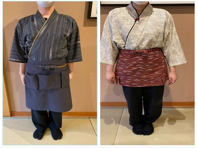 制服は作務衣です。