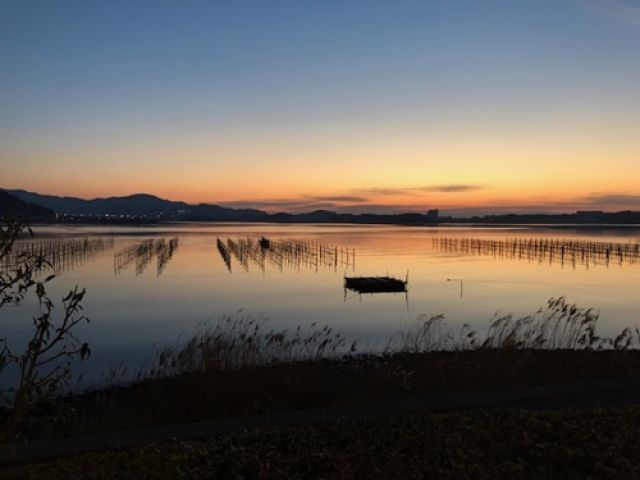 浜名湖の夕焼けは人気です！