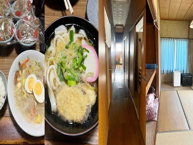 おいしいと評判のまかない。女性寮の写真です。