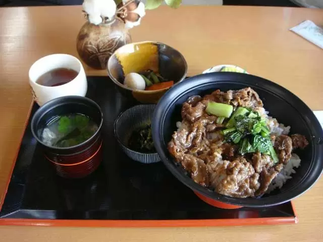 熊野牛の焼き肉丼（＾＾）/他にも梅干し、みかん、醤油などご当地ものから幅広く名産品有ります