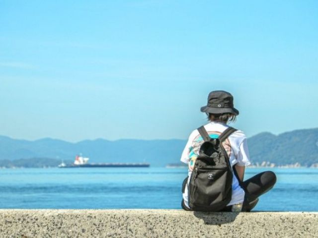 目の前は一面に広がる海です