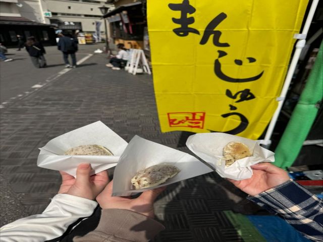 草津には食べ歩きスポットがたくさんあります。