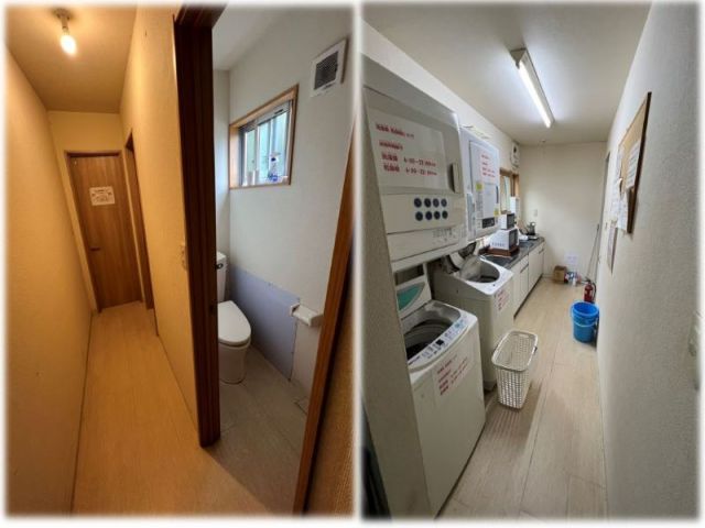 お手洗い・洗濯機・乾燥機・キッチンは共同利用となっております。