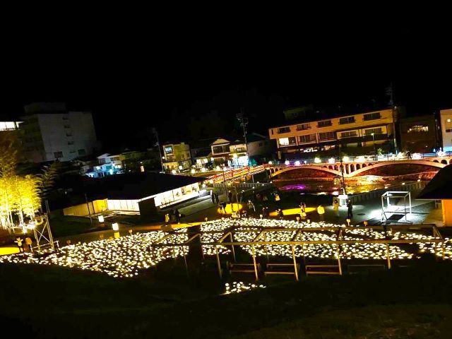 時期によっては夜にライトアップも見れる☆