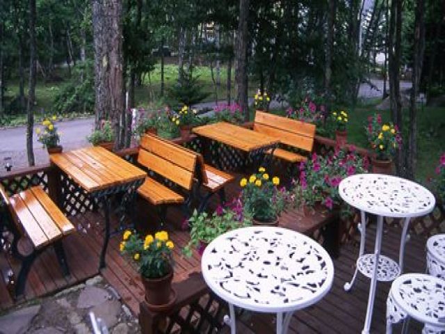 可愛らしいガーデン☆雄大自然に囲まれたお客様の憩いの場♪