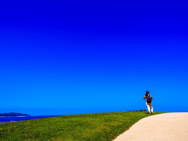 真っ青な景色が目の前に広がっています！