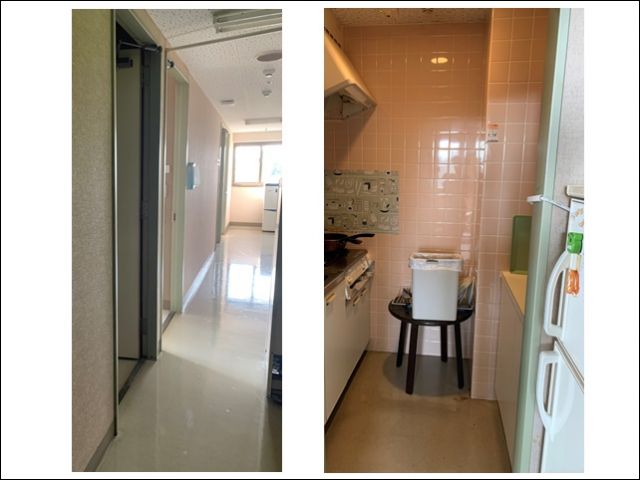 共同のキッチンで簡単な調理はできます