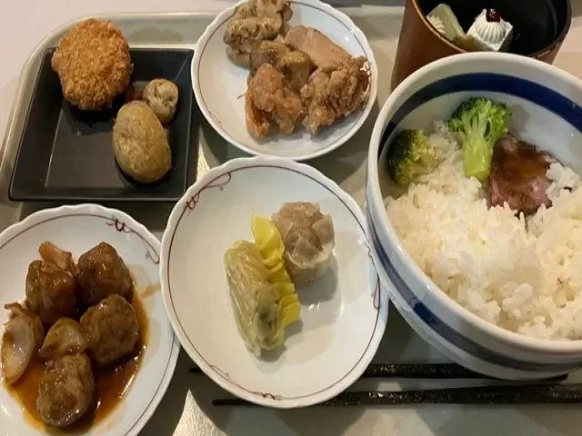 朝はバイキングの残りをとりわけです。
昼・夜はご当地の食べ物を食べに行ってくださいね～