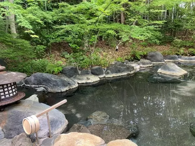 池じゃないです、広～い露天風呂です…！