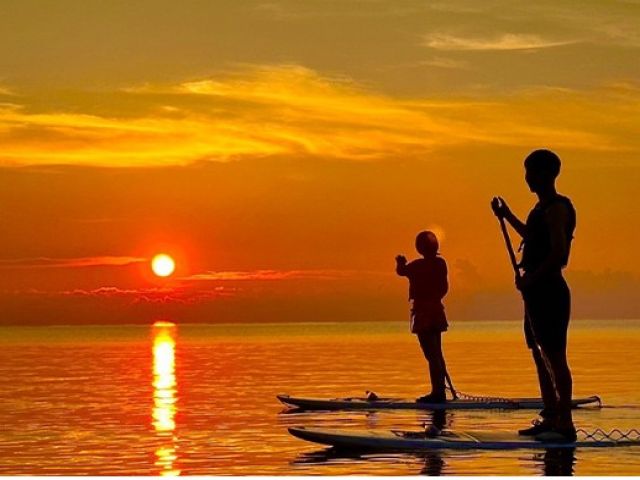 サンセットを見ながらのSUPは贅沢♪♪