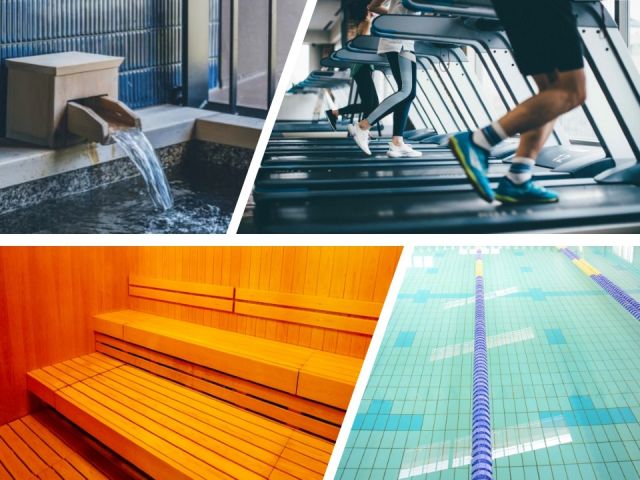 サウナ、プール、温泉、ジムすべて利用可能です！