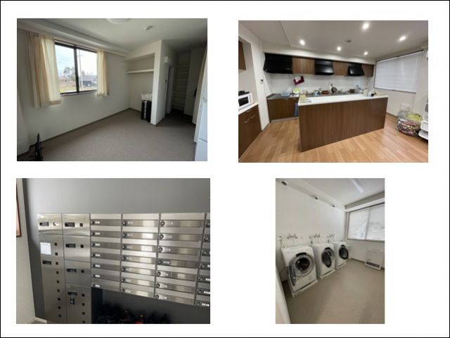 キッチン、洗濯機は共同（男女別）となります