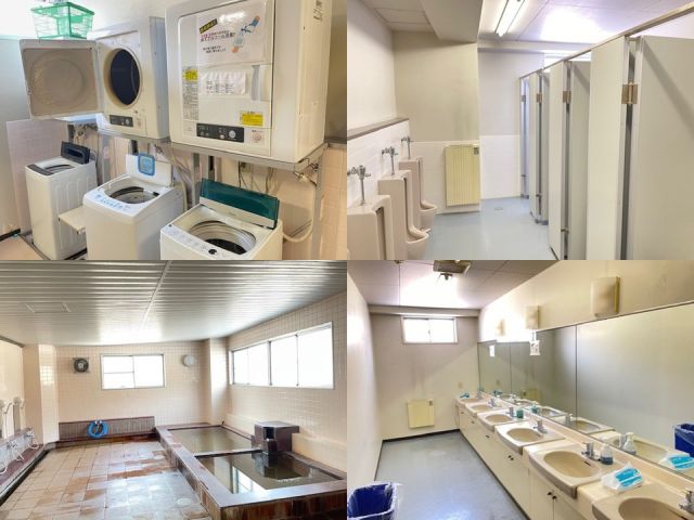 風呂は広々としています！
譲り合って利用をお願いします☆