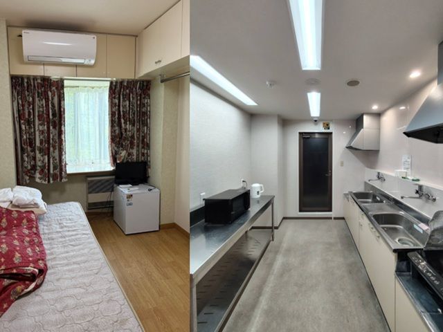 寮は系列の元ホテルの客室です！