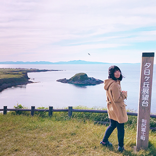 寮の近いところにある夕日ヶ丘展望台。礼文島を見渡せて絶景を満喫♪