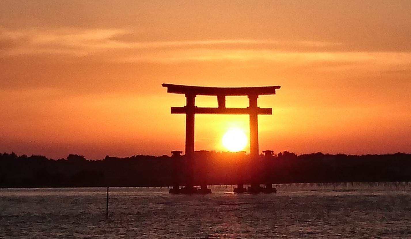 浜名湖の夕日