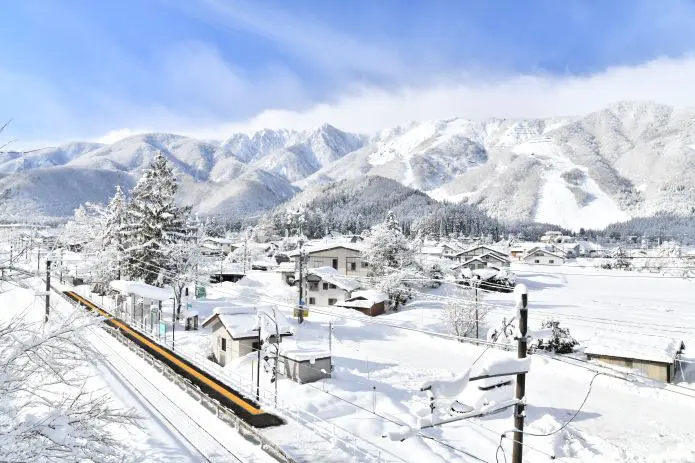 積雪した冬の長野