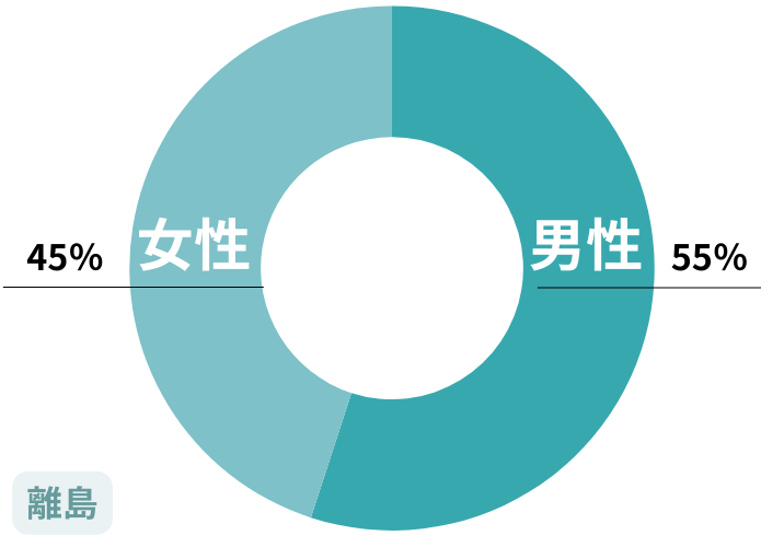 沖縄離島　男女比データ